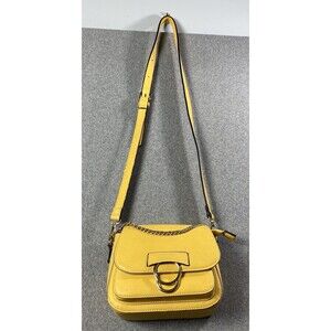 melie bianco Elegant Yellow crossbody Faux Leather 8”x7”x4”